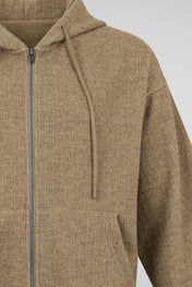 Textured Zip-Up Hoodie