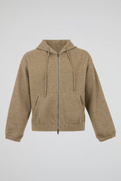 Textured Zip-Up Hoodie