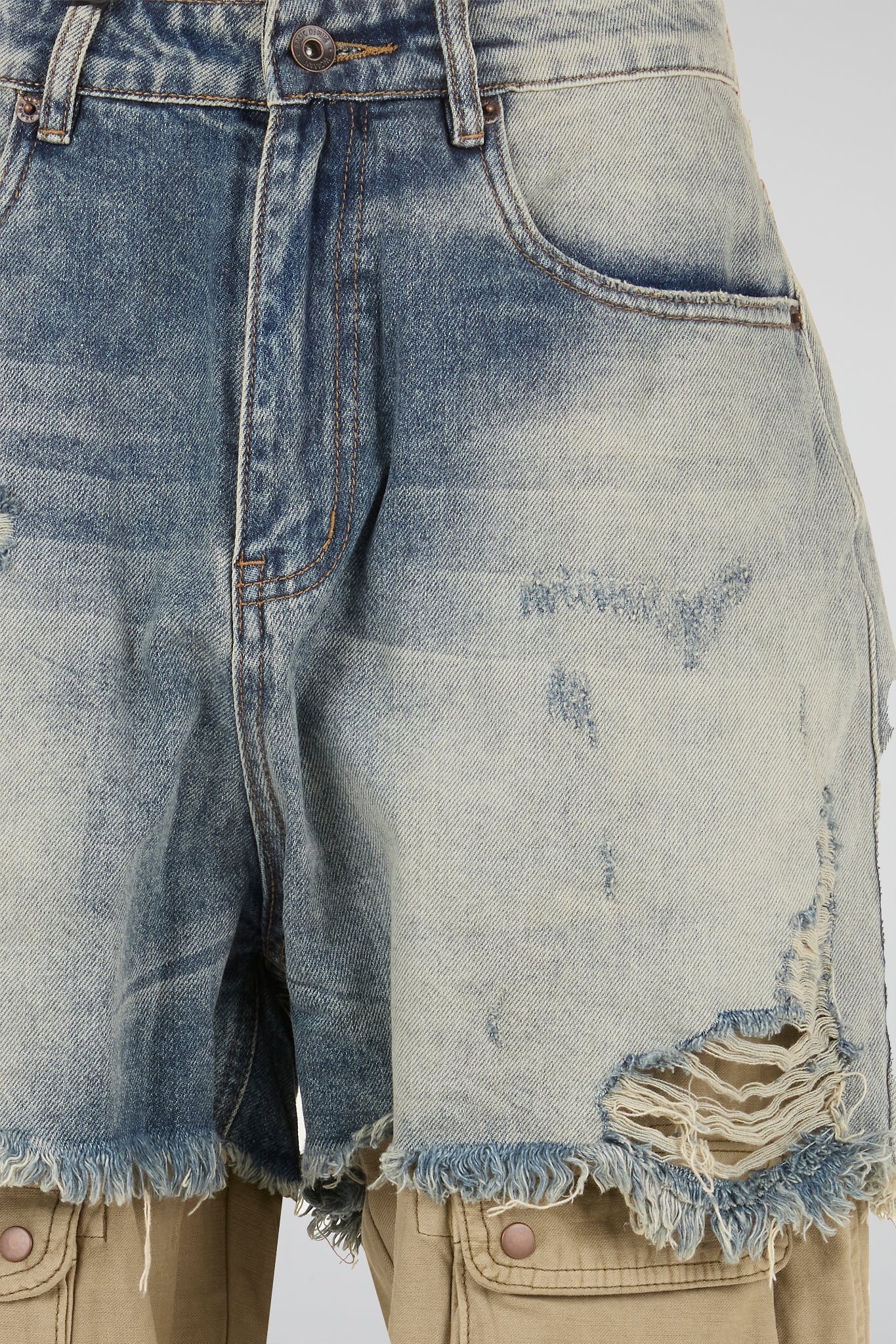Layered Deconstructed Cargo Trousers