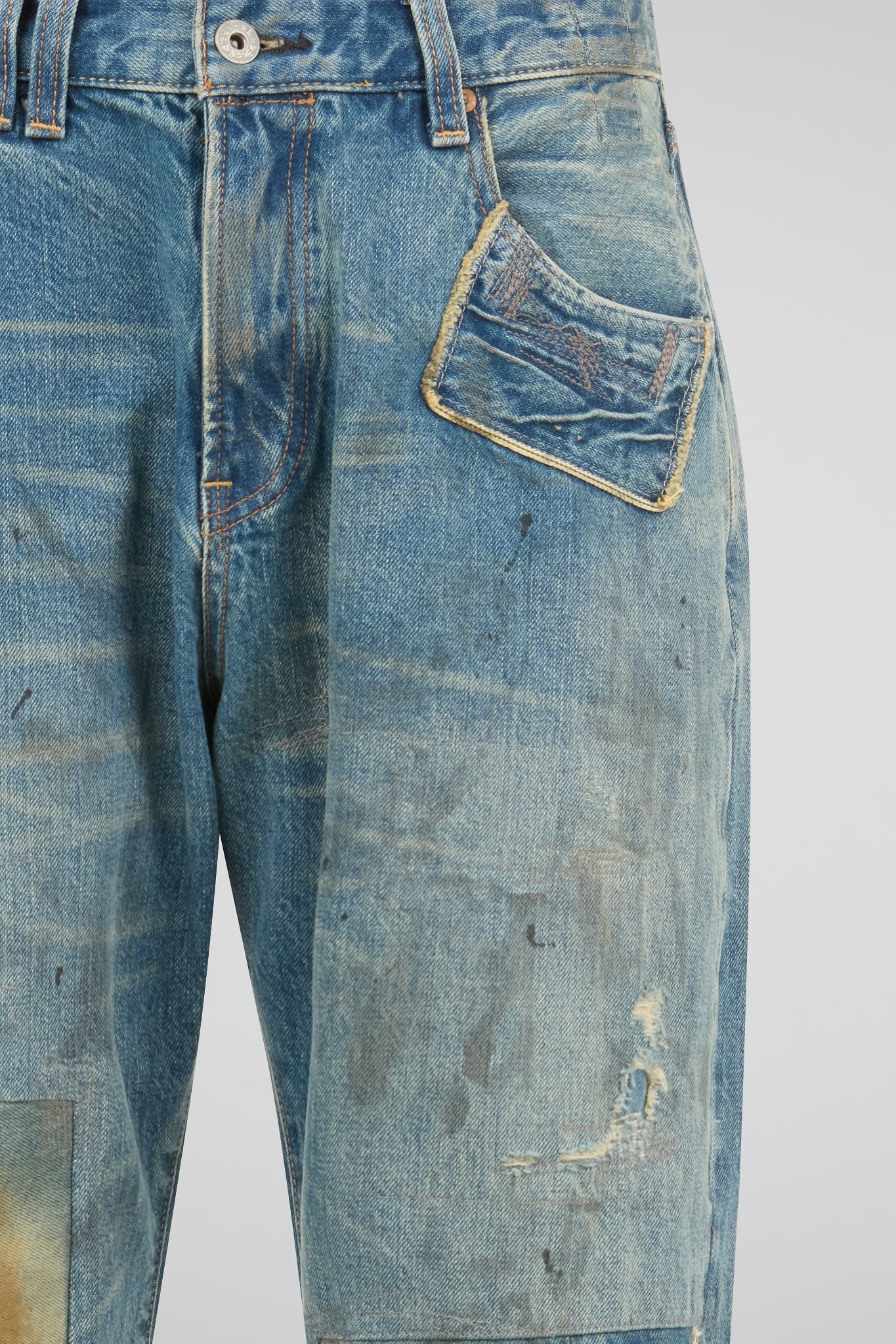 Blue Denim Washed Pants