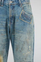 Blue Denim Washed Pants