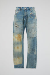 Blue Denim Washed Pants