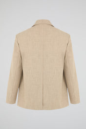 Beige Asymmetric Draped Blazer