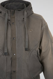 Distressed Hooded Utility Bomber