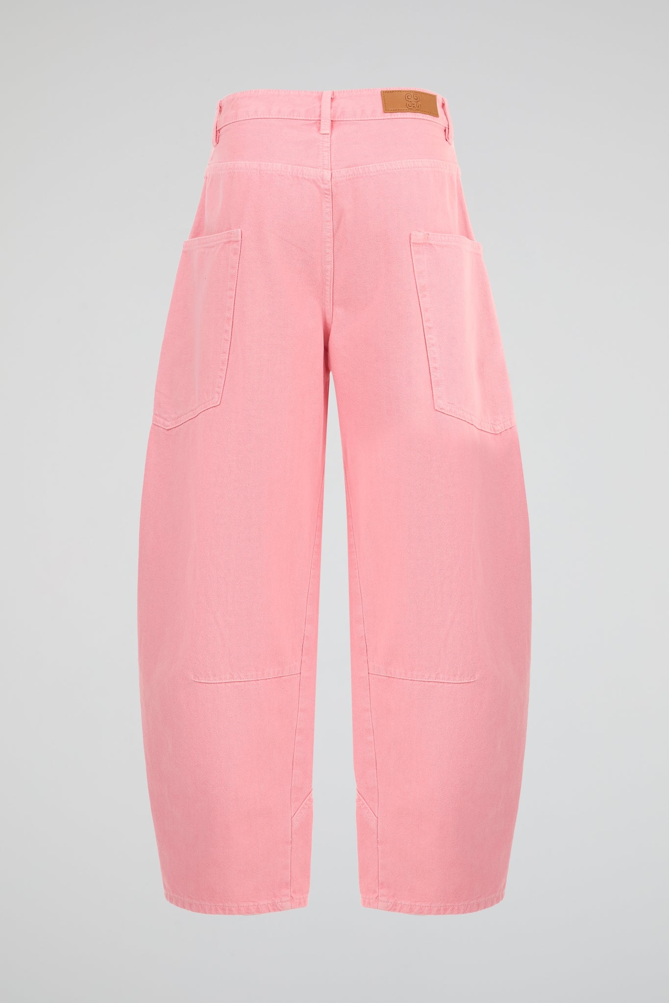 Pink Wide-Leg Denim Trousers