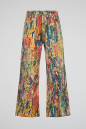 Abstract Wide-Leg Trousers