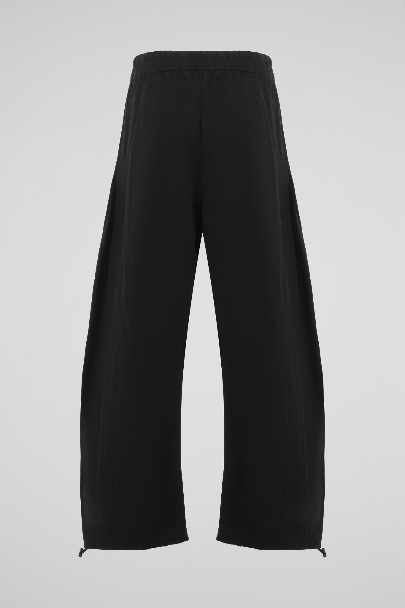 Matte Obsidian Black Wide-Leg Architectural Trousers