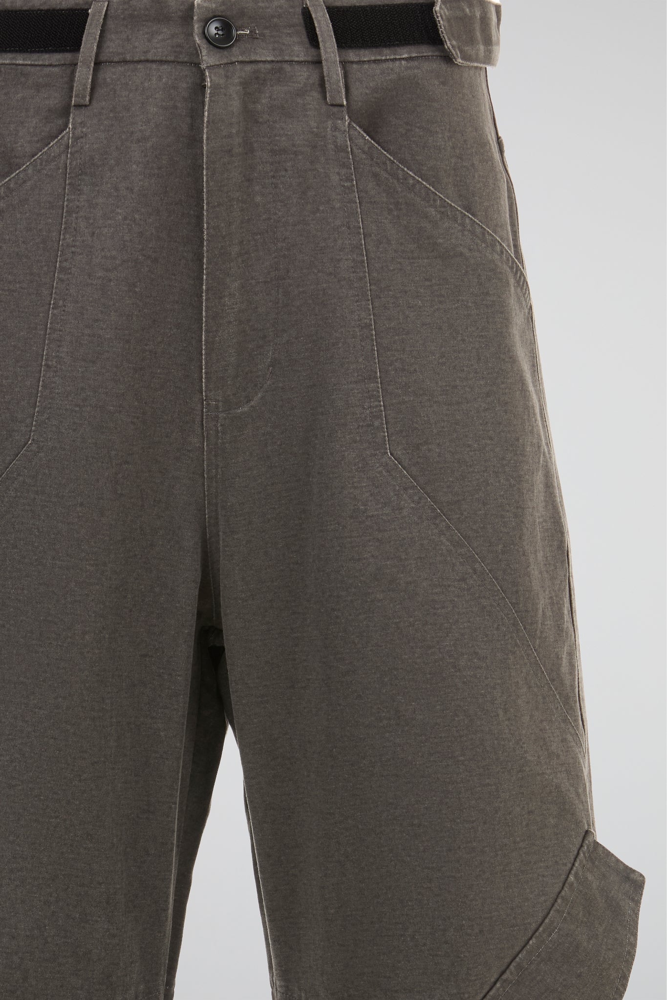 Burnished Grey Tactical Cargo Wide-Leg Trousers