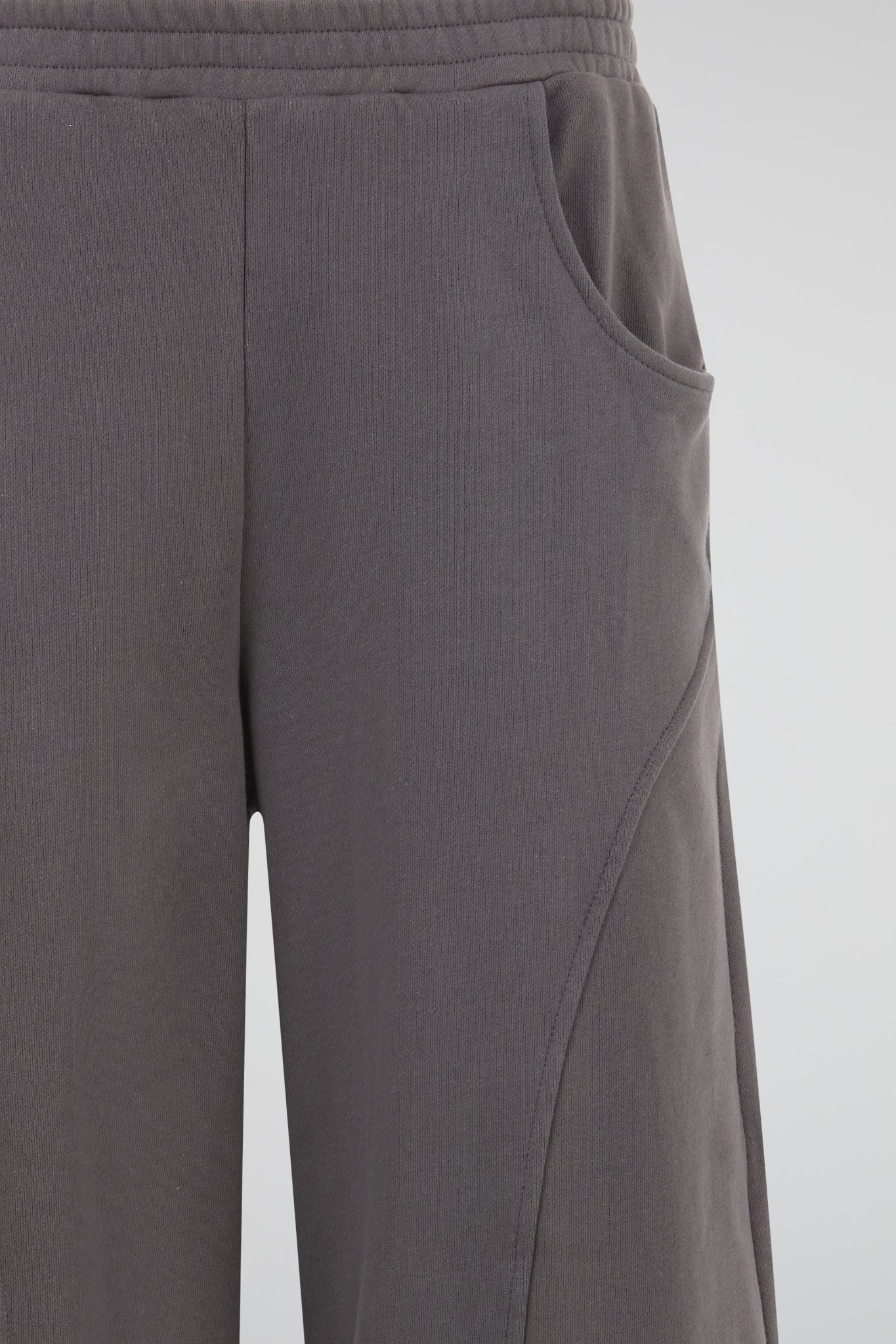 Graphite Charcoal Architectural Wide-Leg Trousers