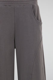 Graphite Charcoal Architectural Wide-Leg Trousers