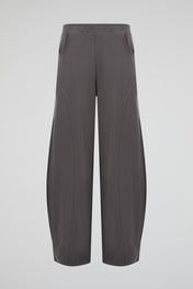 Graphite Charcoal Architectural Wide-Leg Trousers
