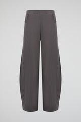 Graphite Charcoal Architectural Wide-Leg Trousers