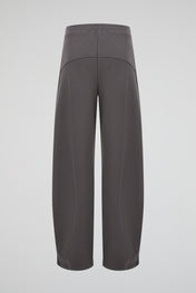 Graphite Charcoal Architectural Wide-Leg Trousers