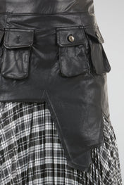 Tactical Layered Plaid Skirt