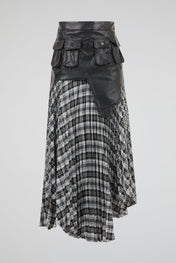 Tactical Layered Plaid Skirt