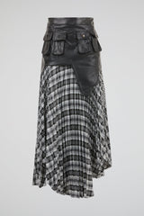 Tactical Layered Plaid Skirt