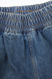 Washed Elastic Distressed Denim