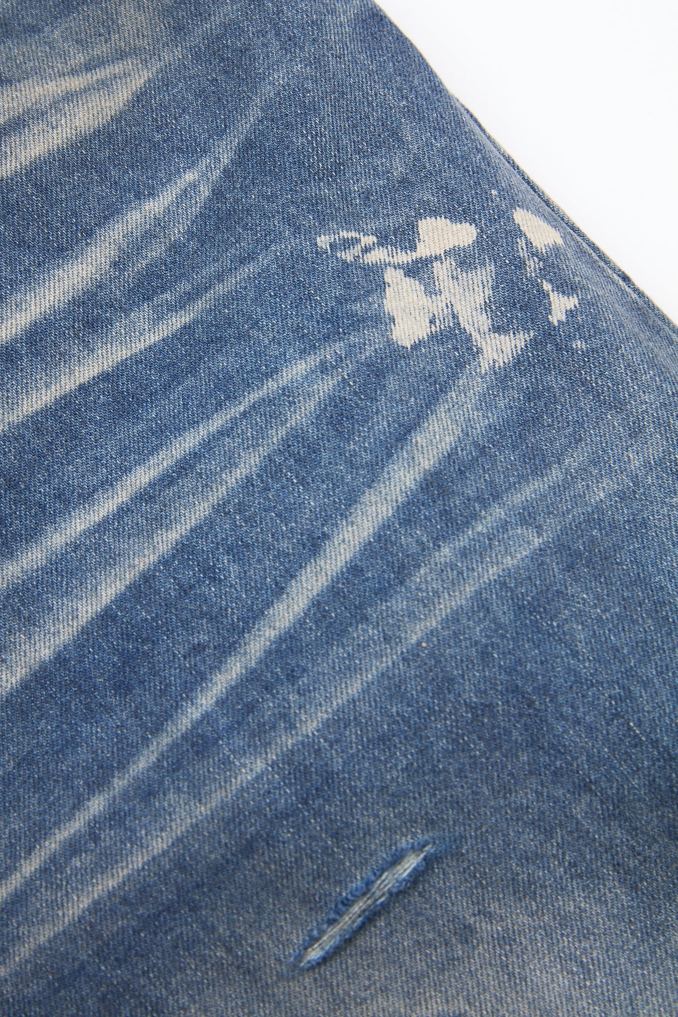 Washed Elastic Distressed Denim