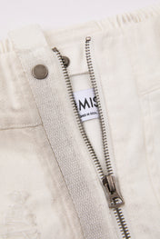 Distressed Utility Denim Shorts