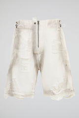 Distressed Utility Denim Shorts