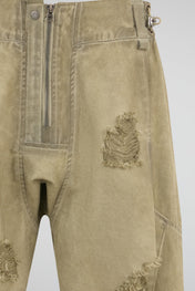 Distressed Utility Denim Shorts