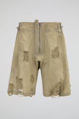 Distressed Utility Denim Shorts