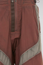 Red Mesh-Panel Technical Shorts