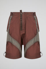 Red Mesh-Panel Technical Shorts