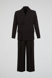 Noir Double-Breasted Suit