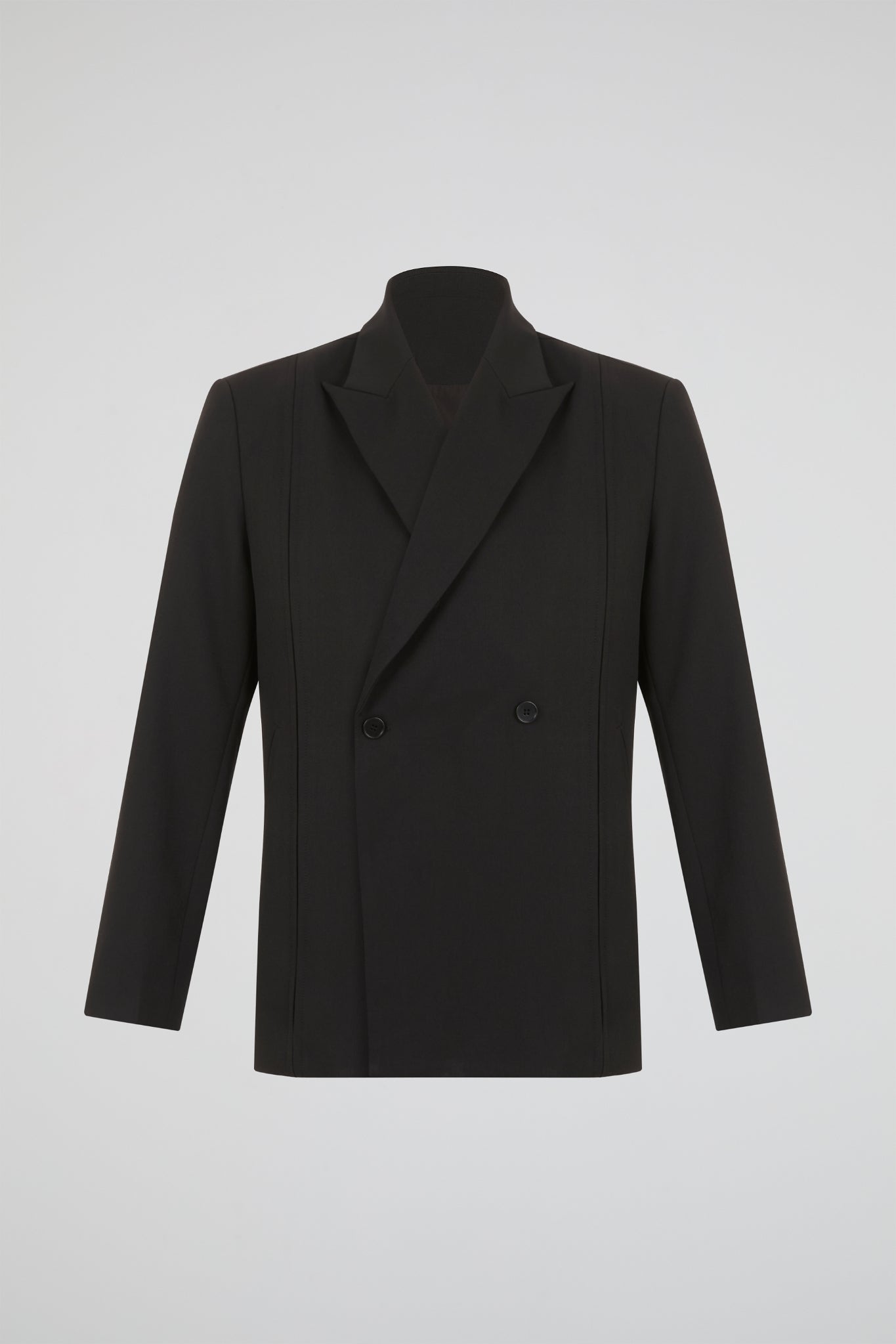Black Double-Breasted Tailored Suit