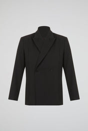 Black Double-Breasted Tailored Suit