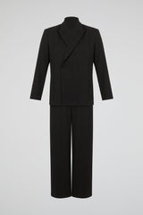 Black Double-Breasted Tailored Suit
