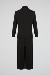 Black Double-Breasted Tailored Suit