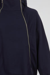 Navy Asymmetric Zip Hoodie
