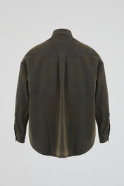 Oil Olive Acid-Washed Utility Shirt