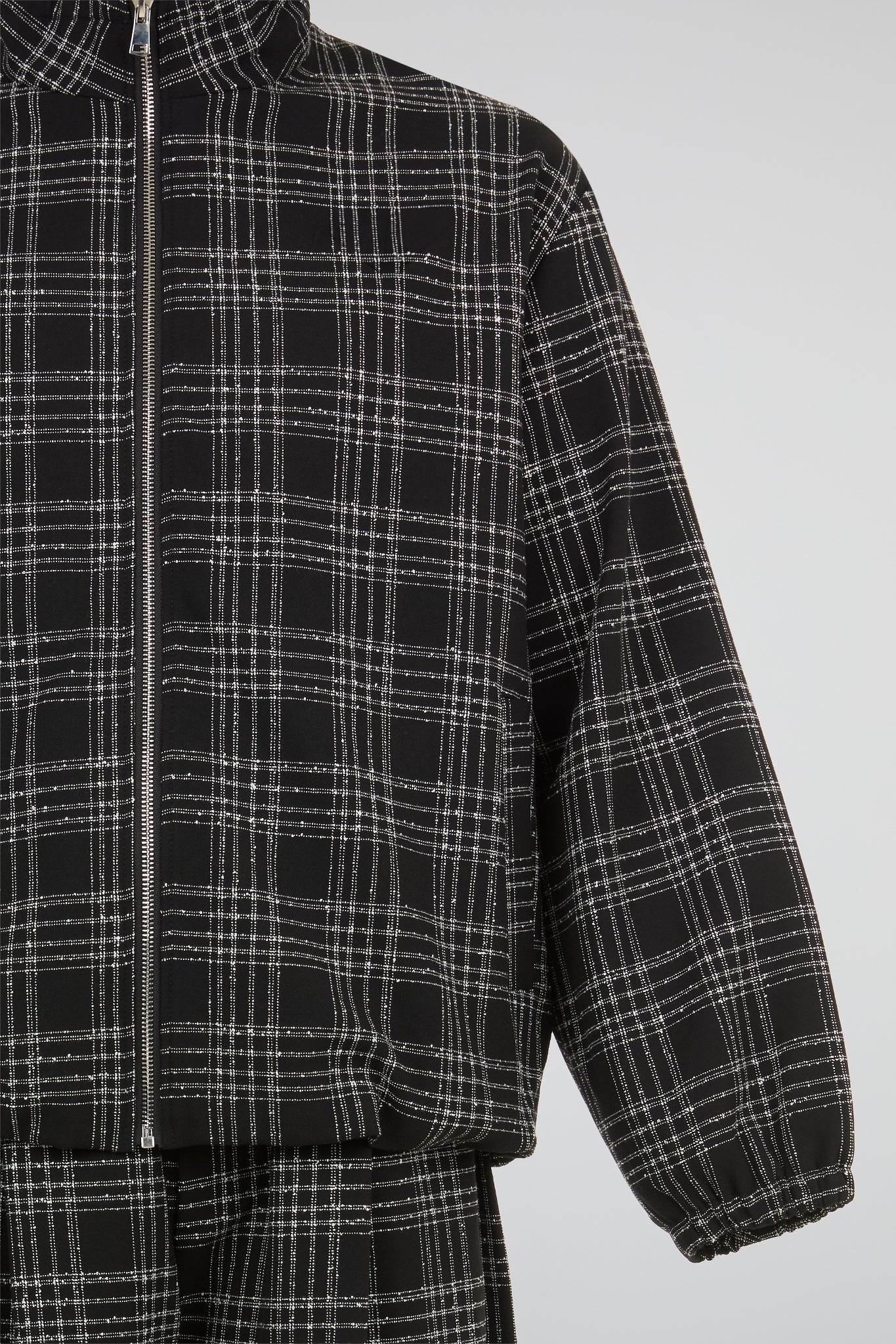 DUMIST Plaid Funnel-Neck Tracksuit