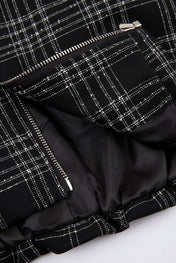DUMIST Plaid Funnel-Neck Tracksuit