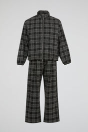 DUMIST Plaid Funnel-Neck Tracksuit