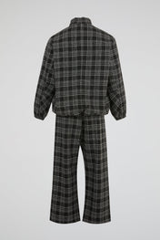 DUMIST Plaid Funnel-Neck Tracksuit