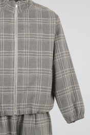 DUMIST Plaid Funnel-Neck Tracksuit