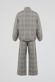 DUMIST Plaid Funnel-Neck Tracksuit