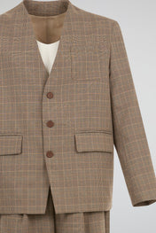 Sand Grid Layered Suit Set