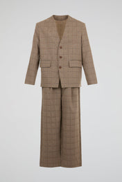 Sand Grid Layered Suit Set