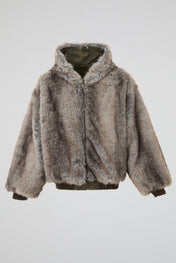 Arctic Reversible Faux Fur Hooded Jacket