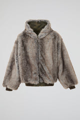 Arctic Reversible Faux Fur Hooded Jacket