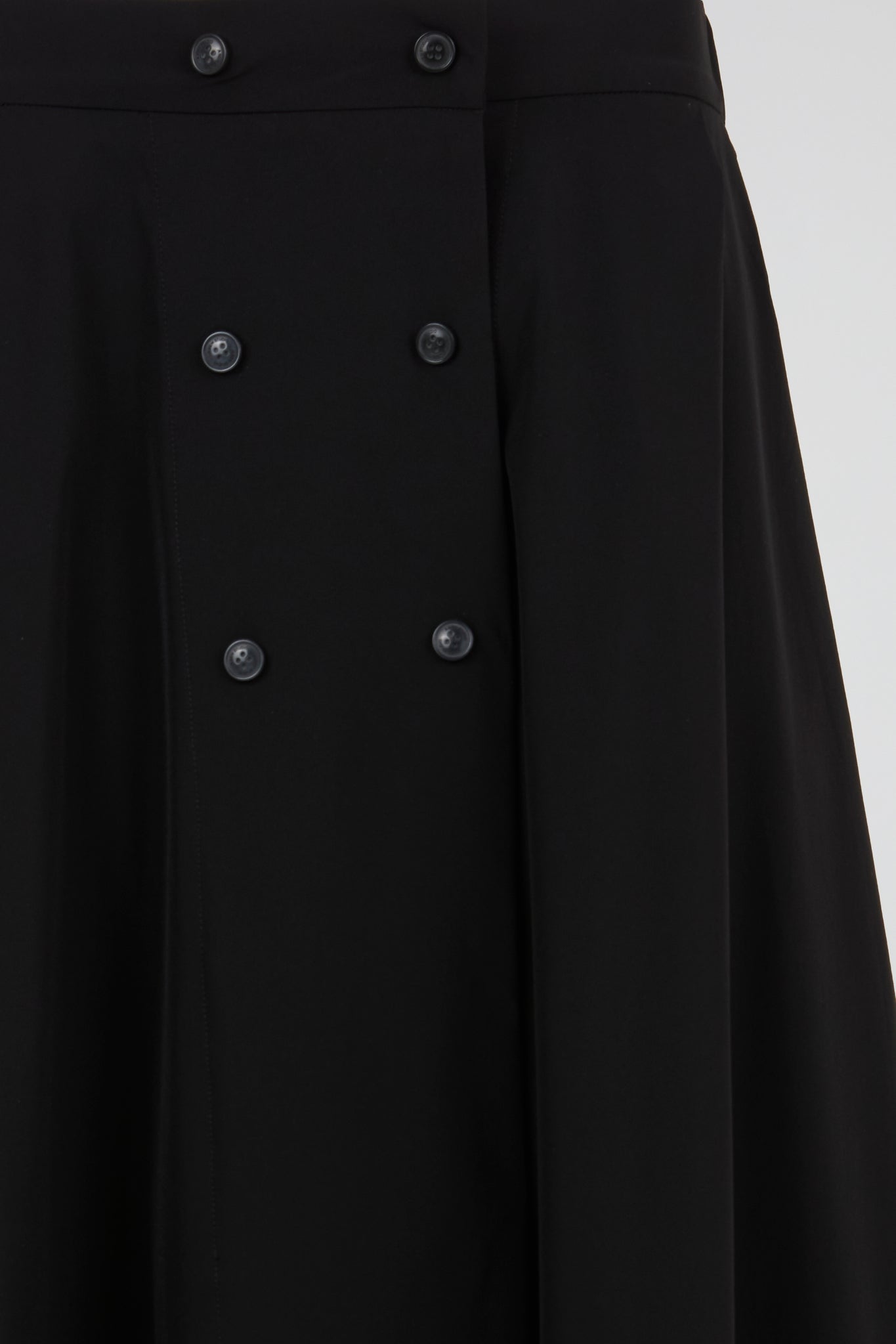 Buttoned A-Line Skirt Black