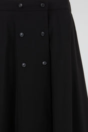Buttoned A-Line Skirt Black