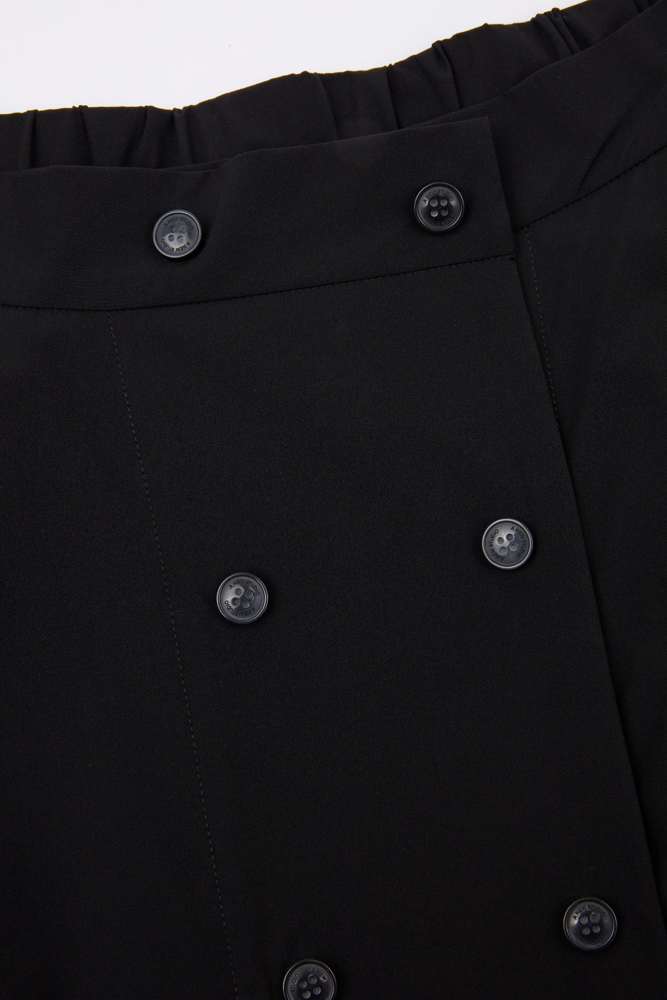 Buttoned A-Line Skirt Black