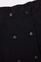 Buttoned A-Line Skirt Black