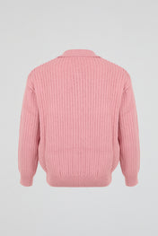 Pink Cable-Knit Sweater